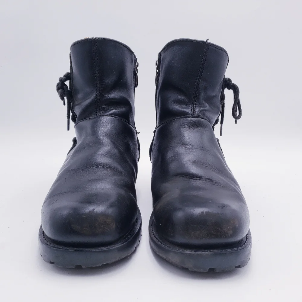 Harley Davidson Adriana Motorcycle Boots Biker Black Leather Zip Womens Size 8.5
